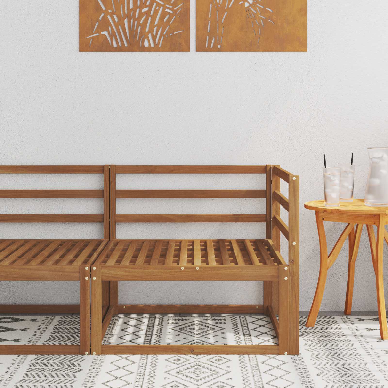vidaXL Sofa narożna na zewnątrz Naturalny 83 x 83 x 73 cm