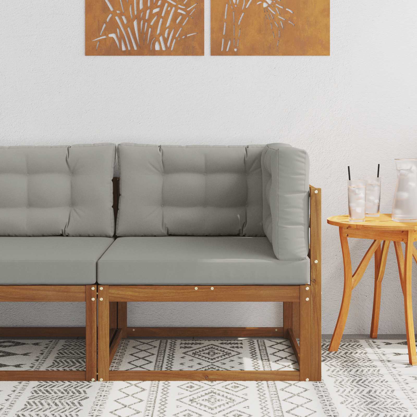vidaXL Sofa narożna na zewnątrz Naturalny