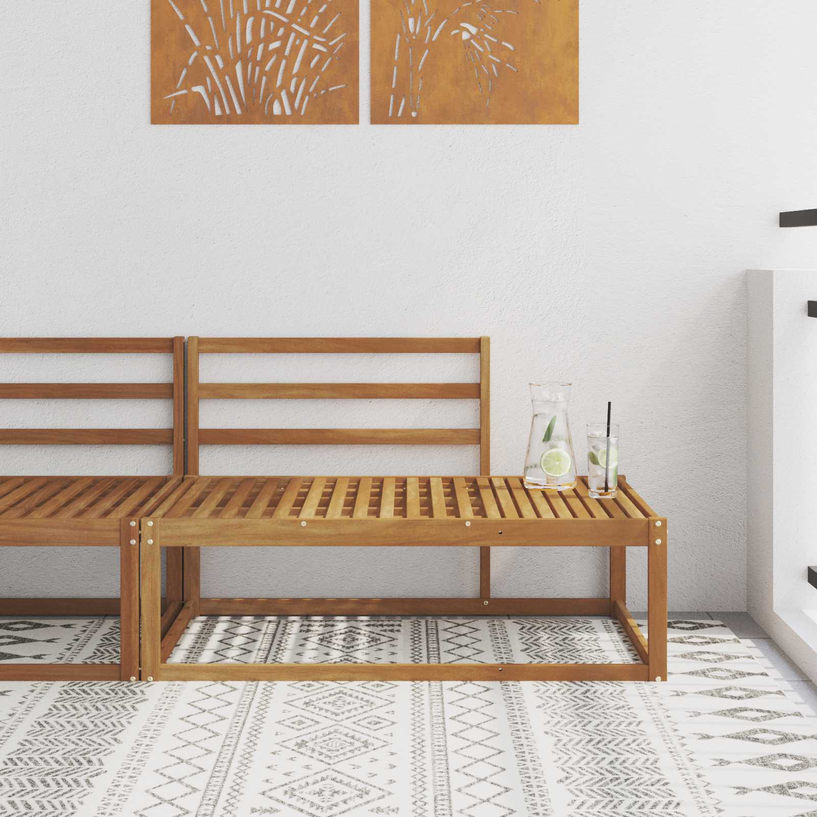 vidaXL Sofa końcowa na zewnątrz Naturalny 115 x 83 x 73 cm