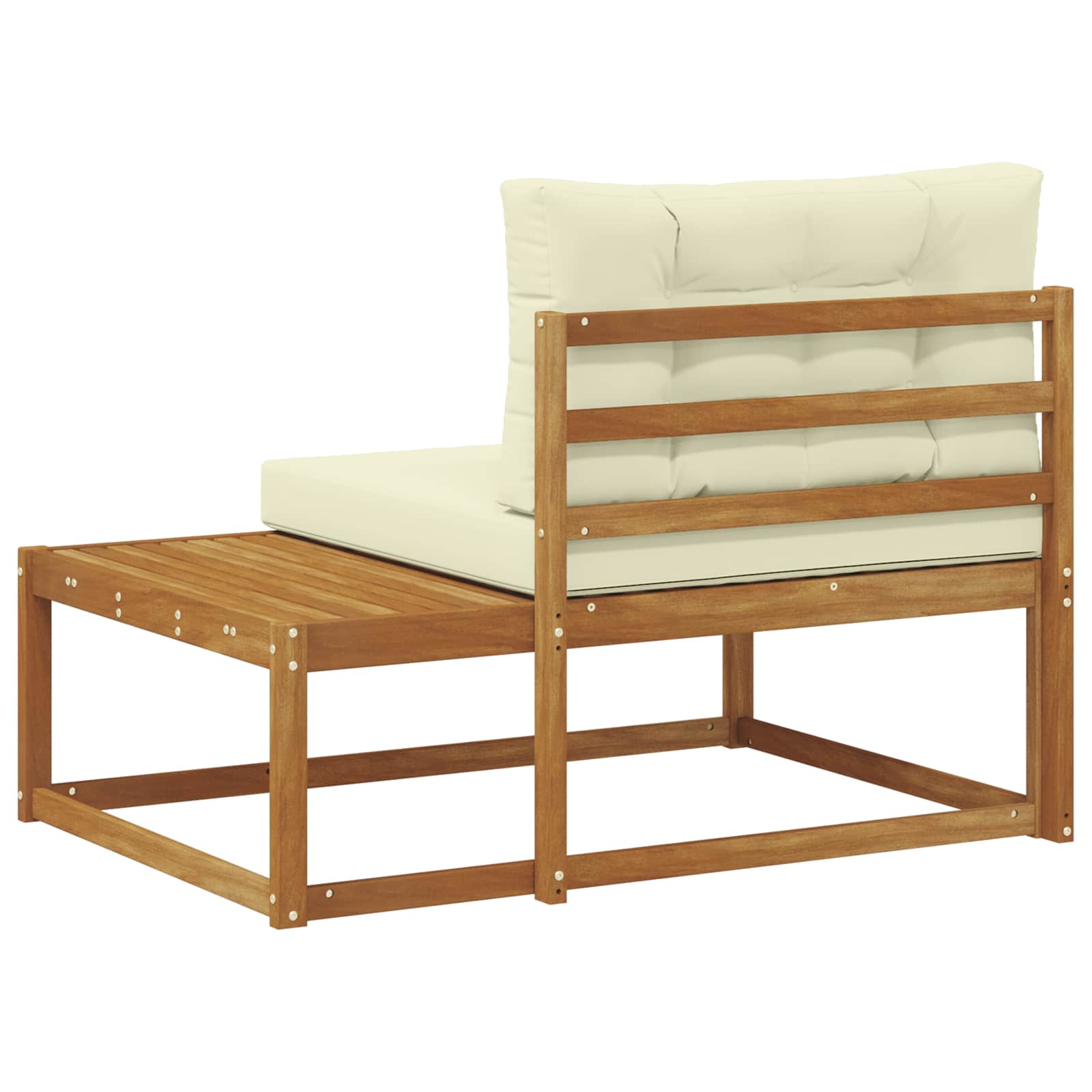 vidaXL Sofa końcowa na zewnątrz z poduszką Naturalny 115 x 83 x 73 cm