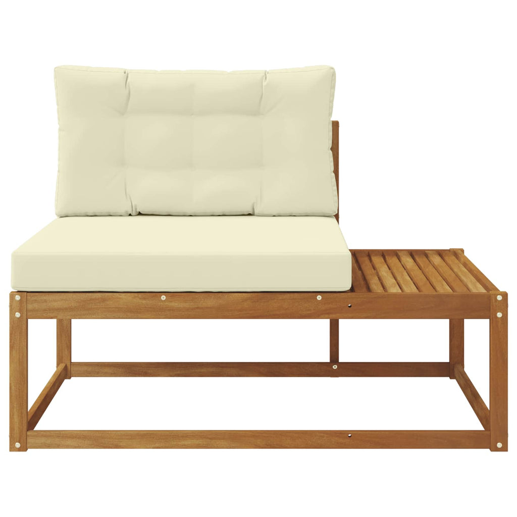 vidaXL Sofa końcowa na zewnątrz z poduszką Naturalny 115 x 83 x 73 cm