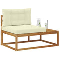 vidaXL Sofa końcowa na zewnątrz z poduszką Naturalny 115 x 83 x 73 cm