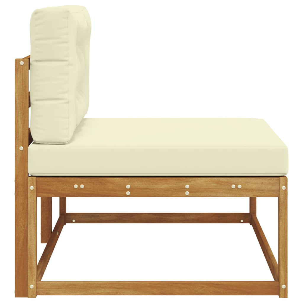 vidaXL Sofa końcowa na zewnątrz z poduszką Naturalny 115 x 83 x 73 cm