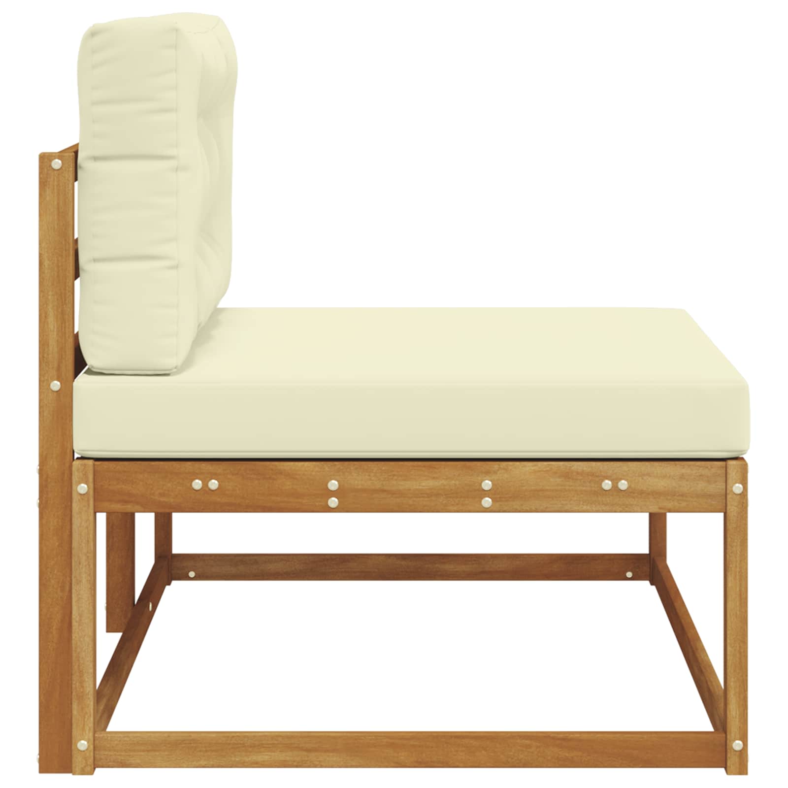vidaXL Sofa końcowa na zewnątrz z poduszką Naturalny 115 x 83 x 73 cm
