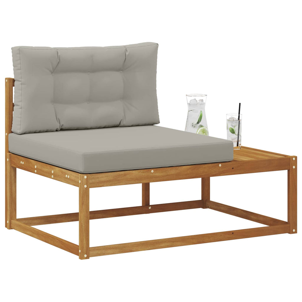 vidaXL Sofa końcowa na zewnątrz z poduszką Naturalny 115 x 83 x 73 cm