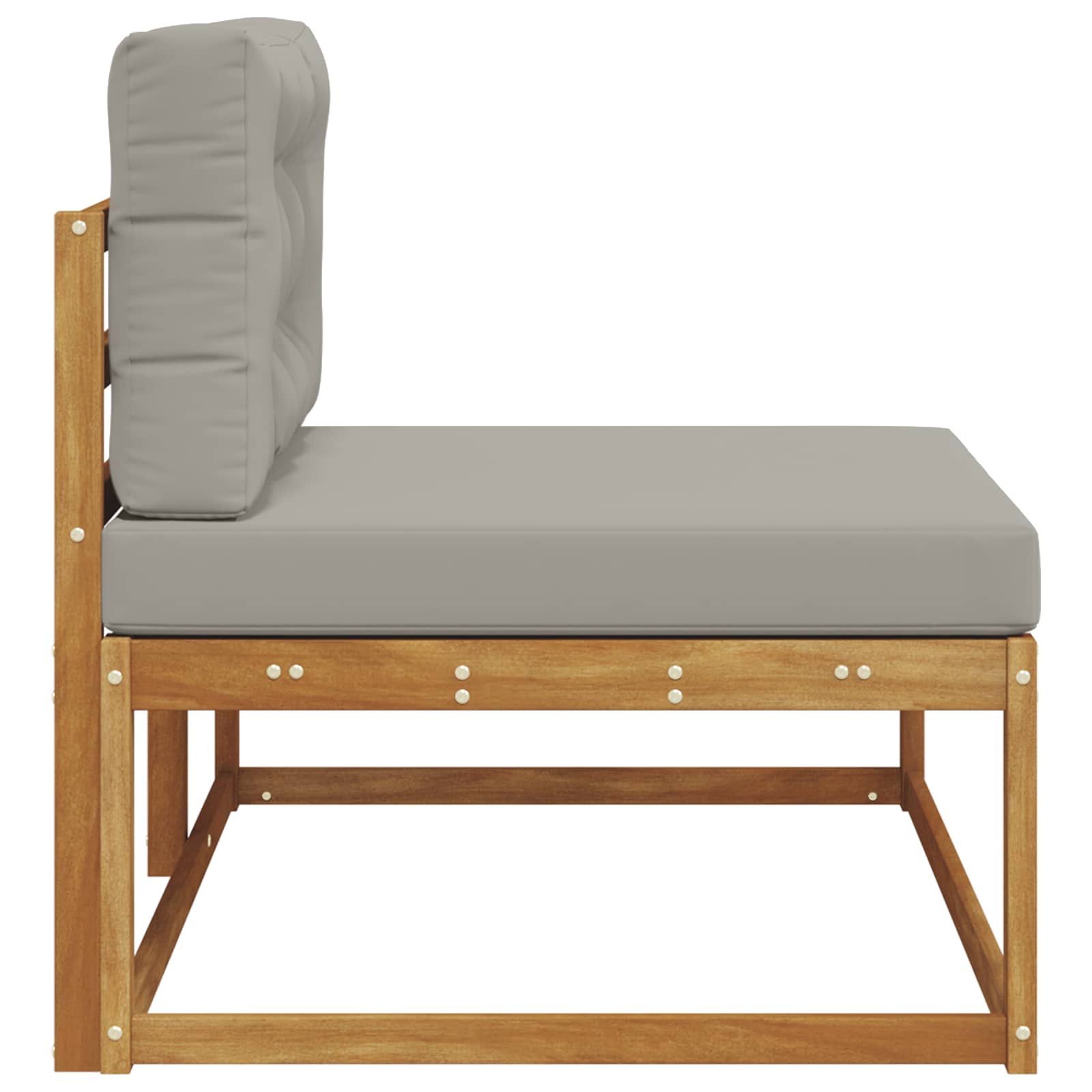 vidaXL Sofa końcowa na zewnątrz z poduszką Naturalny 115 x 83 x 73 cm