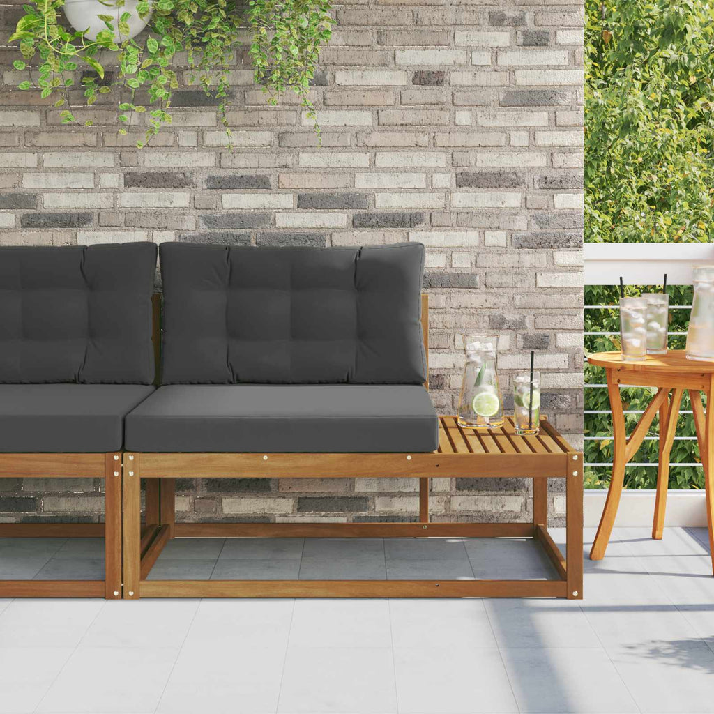 vidaXL Sofa końcowa na zewnątrz z poduszką Naturalny 115 x 83 x 73 cm