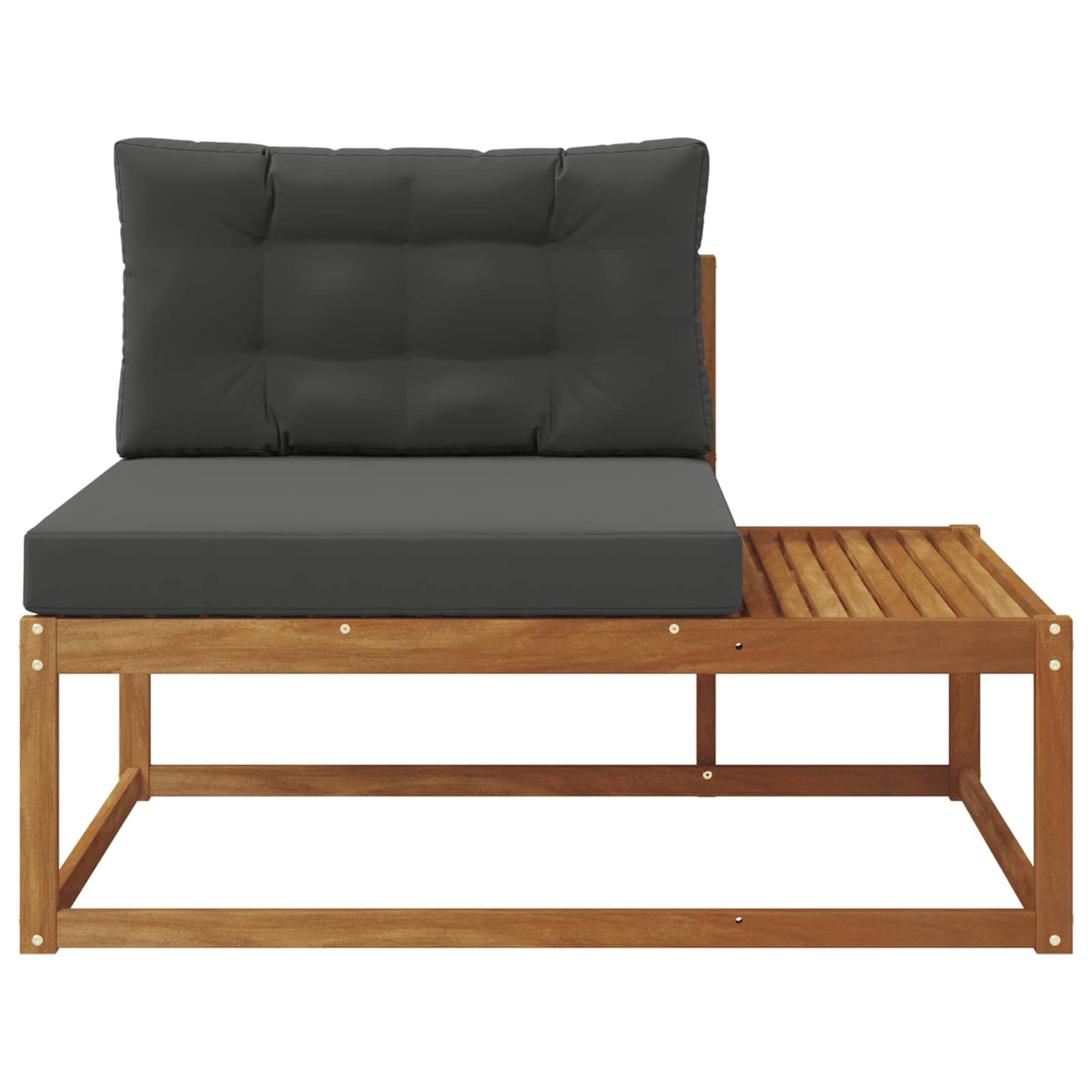 vidaXL Sofa końcowa na zewnątrz z poduszką Naturalny 115 x 83 x 73 cm