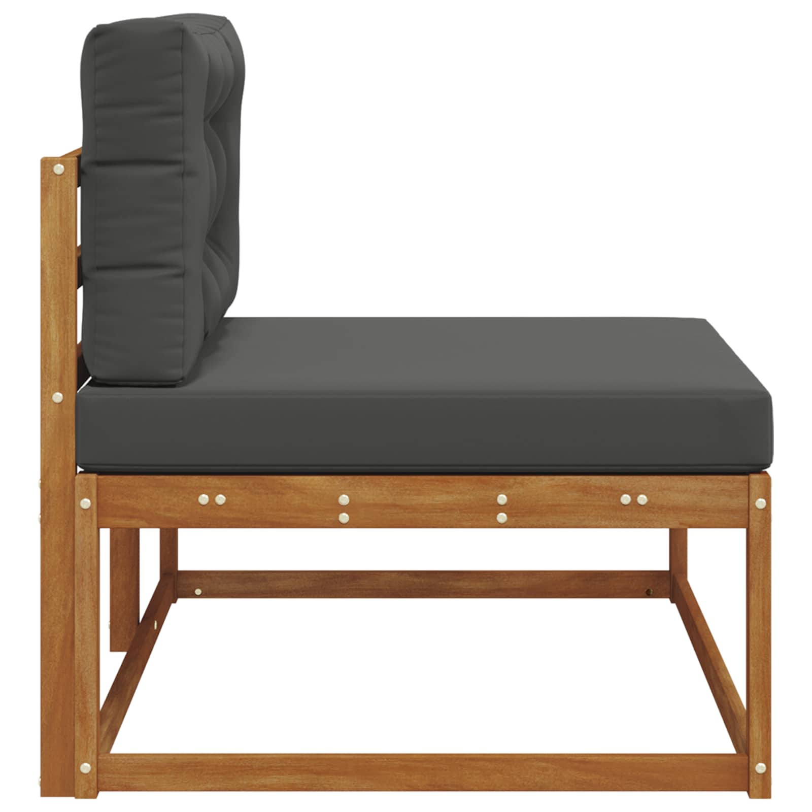 vidaXL Sofa końcowa na zewnątrz z poduszką Naturalny 115 x 83 x 73 cm