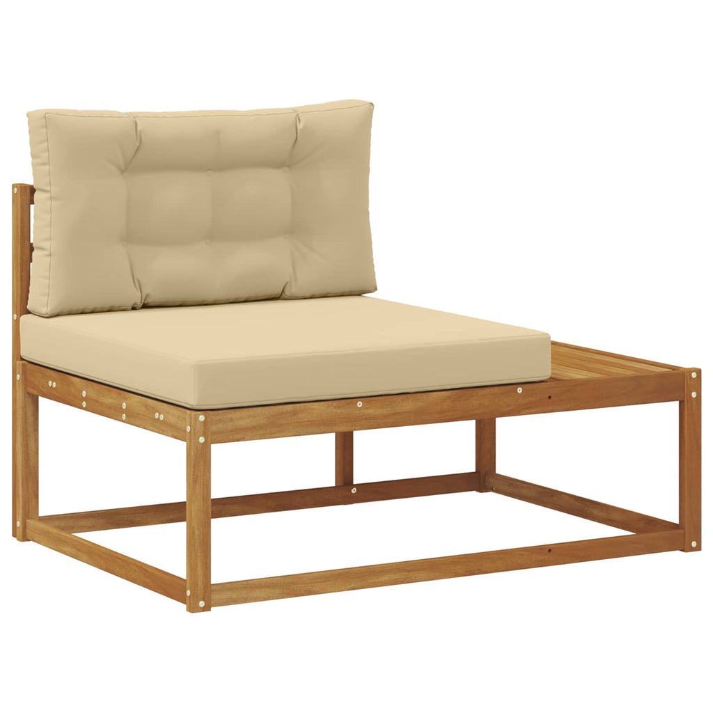 vidaXL Sofa końcowa na zewnątrz z poduszką Naturalny 115 x 83 x 73 cm