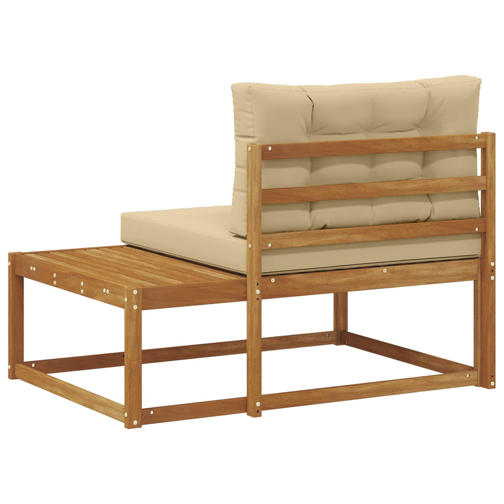 vidaXL Sofa końcowa na zewnątrz z poduszką Naturalny 115 x 83 x 73 cm