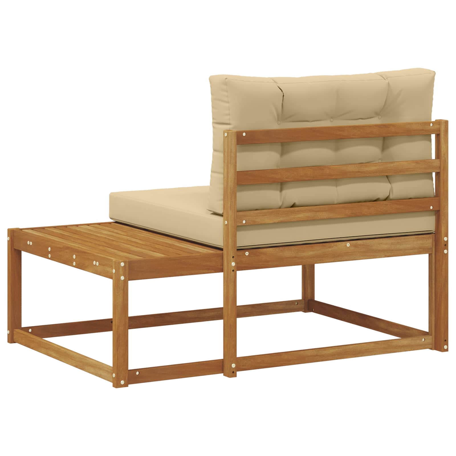 vidaXL Sofa końcowa na zewnątrz z poduszką Naturalny 115 x 83 x 73 cm