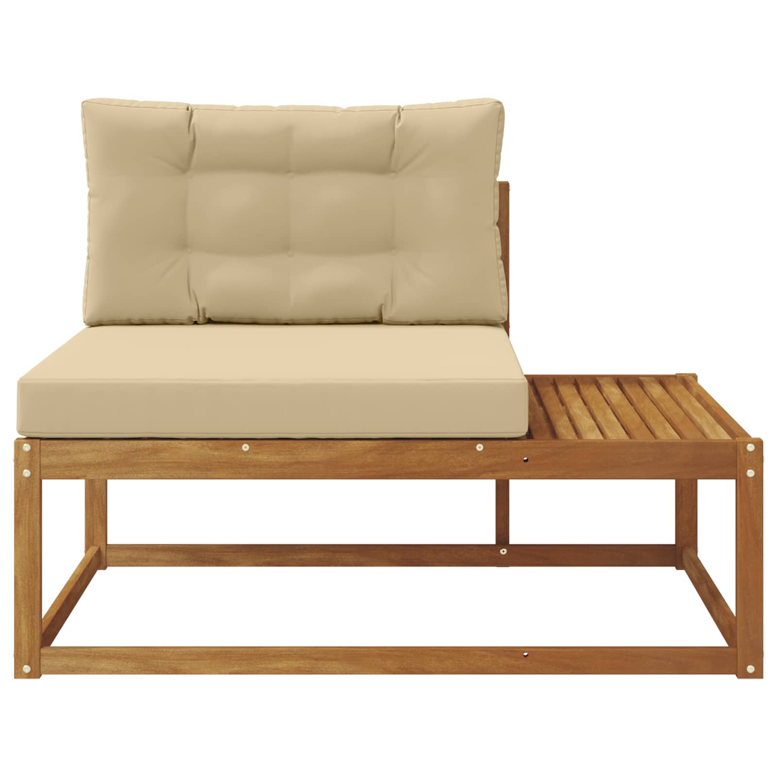 vidaXL Sofa końcowa na zewnątrz z poduszką Naturalny 115 x 83 x 73 cm