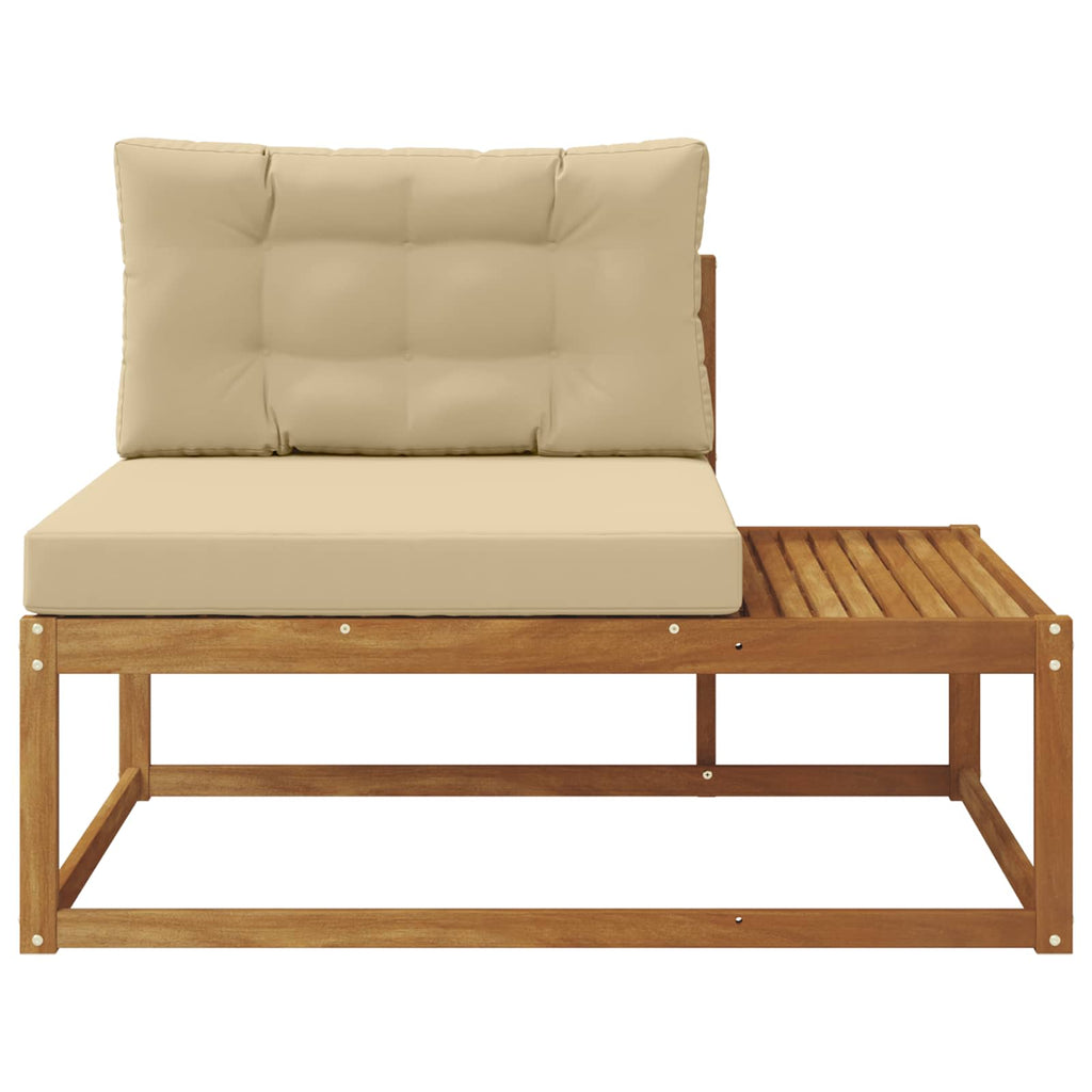 vidaXL Sofa końcowa na zewnątrz z poduszką Naturalny 115 x 83 x 73 cm