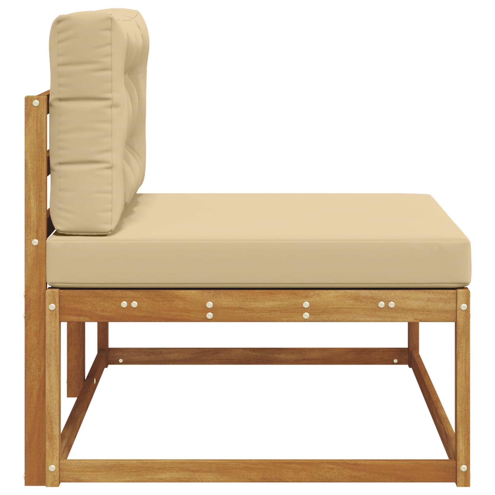 vidaXL Sofa końcowa na zewnątrz z poduszką Naturalny 115 x 83 x 73 cm