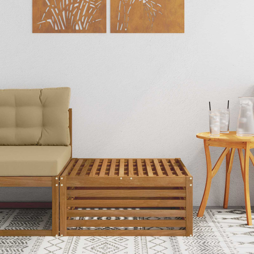 vidaXL Pufa na zewnątrz Naturalny 79 x 79 x 37 cm Lite Drewno Akacji