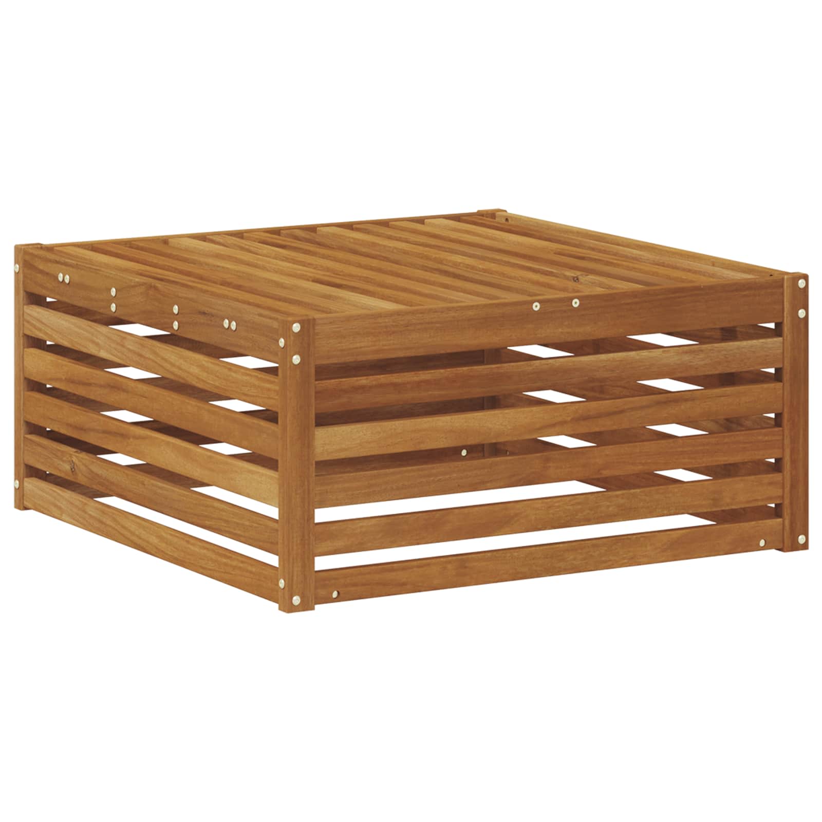 vidaXL Pufa na zewnątrz Naturalny 79 x 79 x 37 cm Lite Drewno Akacji