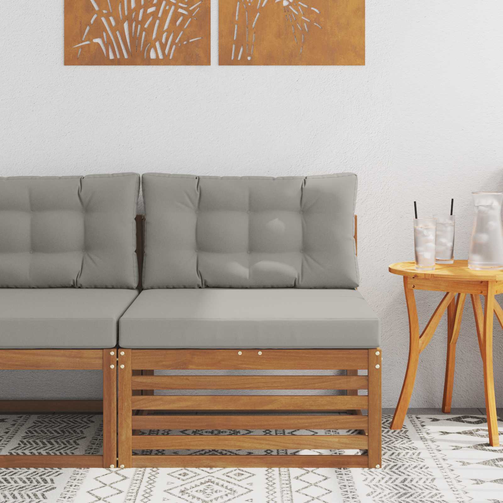 vidaXL Sofa środkowa na zewnątrz Lite Drewno Akacji Naturalny