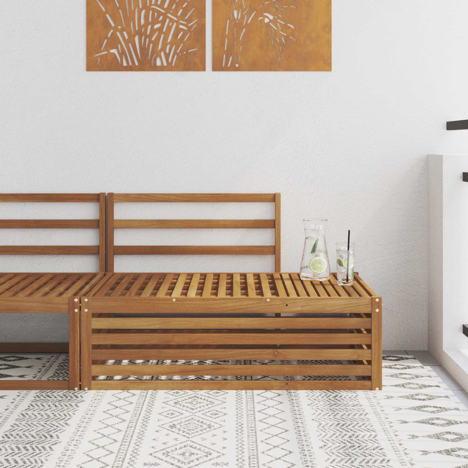 vidaXL Sofa końcowa na zewnątrz Naturalny 115 x 83 x 73 cm