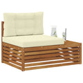 vidaXL Sofa końcowa na zewnątrz z poduszką Naturalny 115 x 83 x 73 cm
