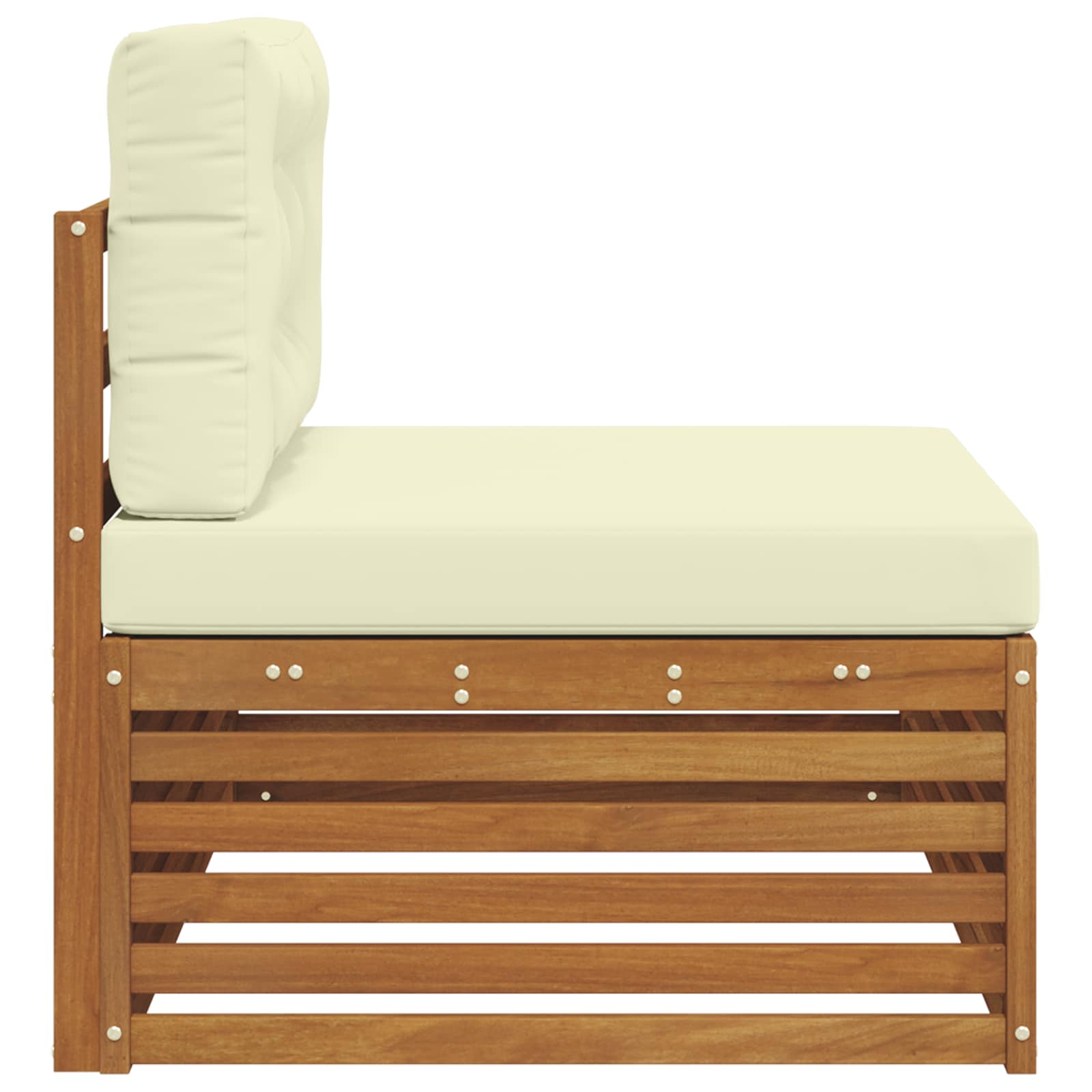 vidaXL Sofa końcowa na zewnątrz z poduszką Naturalny 115 x 83 x 73 cm