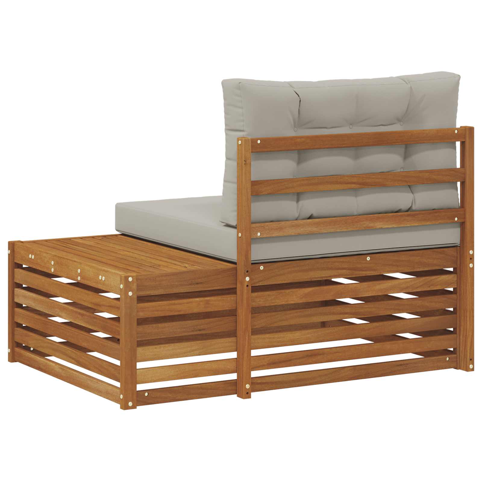 vidaXL Sofa końcowa na zewnątrz 3 Sztuka Naturalny i Jasny Szary