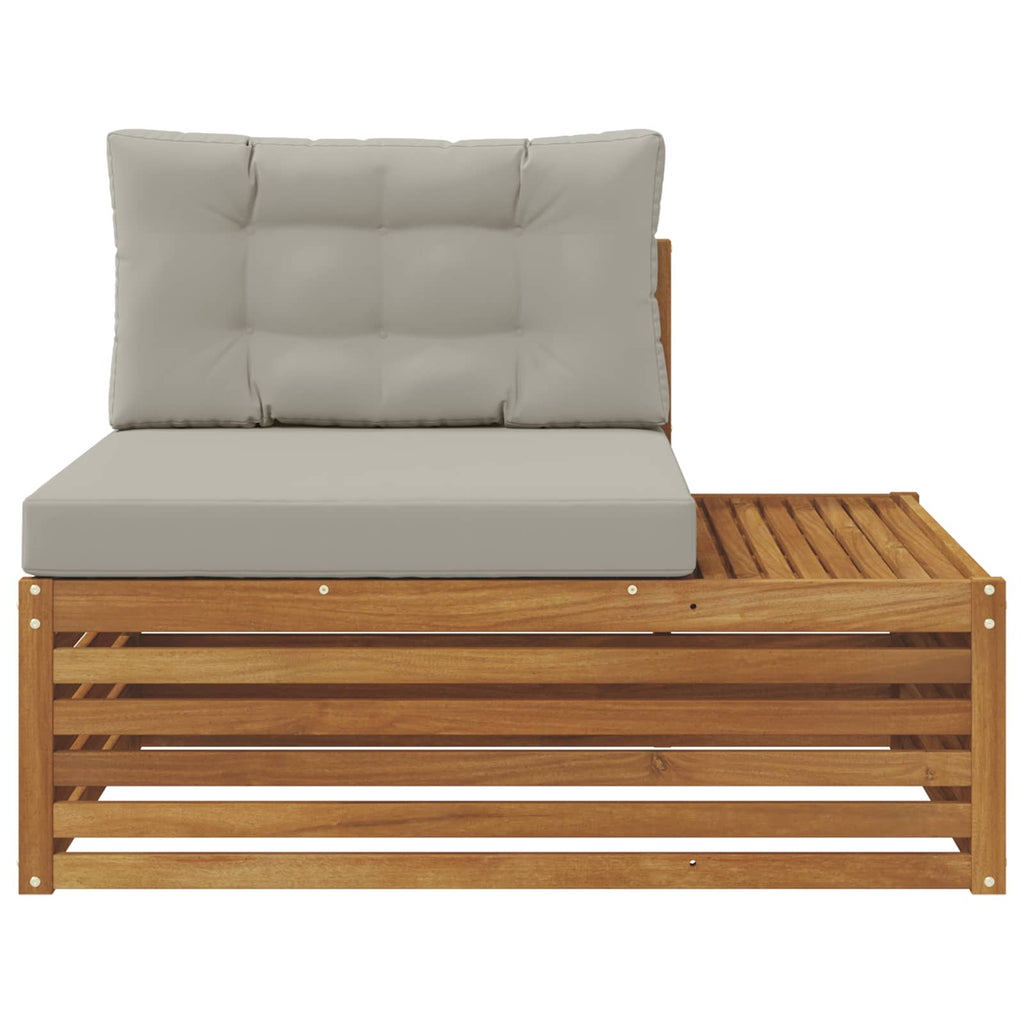vidaXL Sofa końcowa na zewnątrz 3 Sztuka Naturalny i Jasny Szary