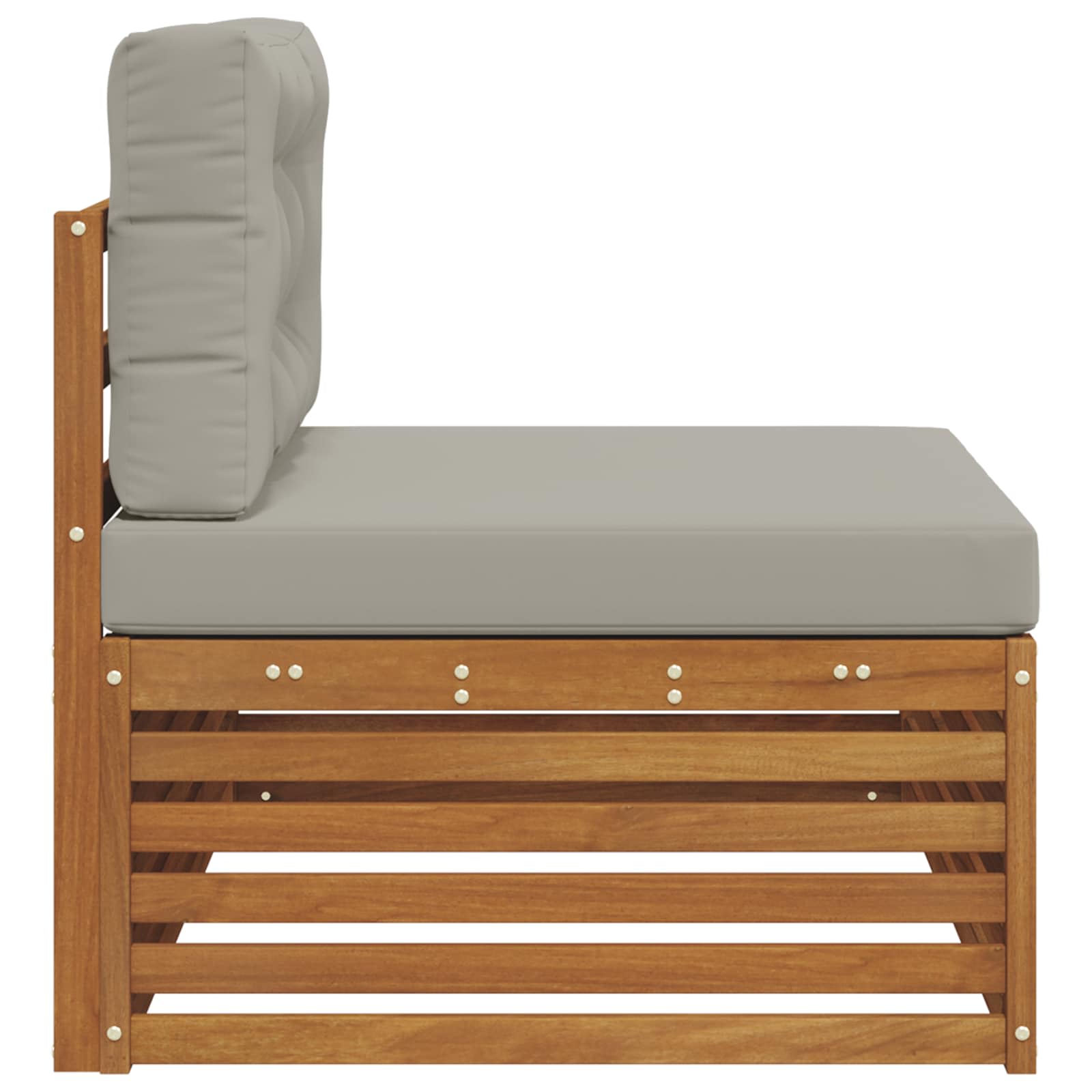 vidaXL Sofa końcowa na zewnątrz 3 Sztuka Naturalny i Jasny Szary