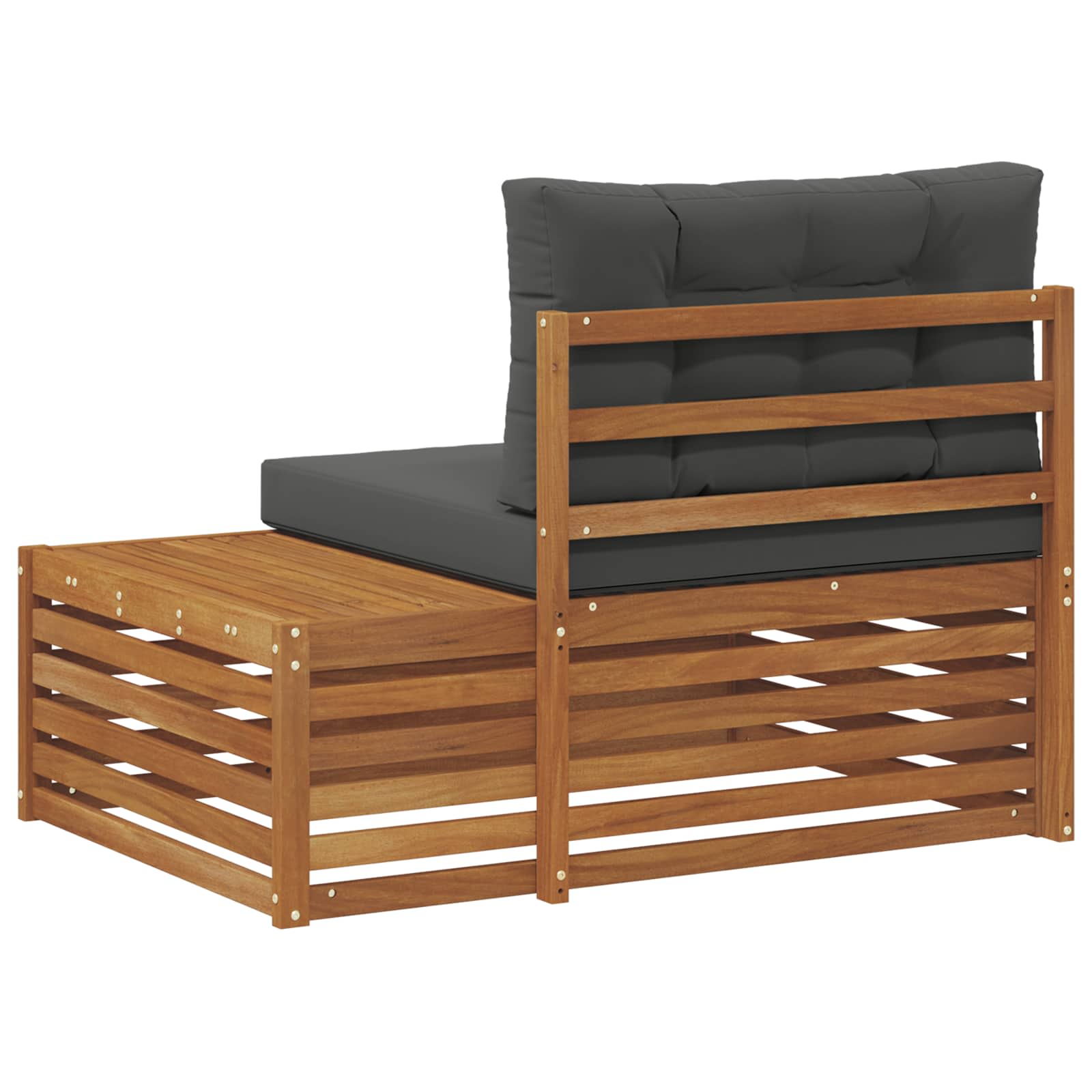 vidaXL Sofa końcowa na zewnątrz z poduszką Naturalny 115 x 83 x 73 cm