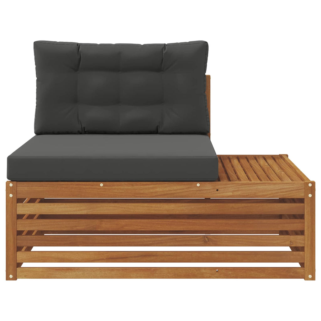 vidaXL Sofa końcowa na zewnątrz z poduszką Naturalny 115 x 83 x 73 cm