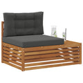 vidaXL Sofa końcowa na zewnątrz z poduszką Naturalny 115 x 83 x 73 cm