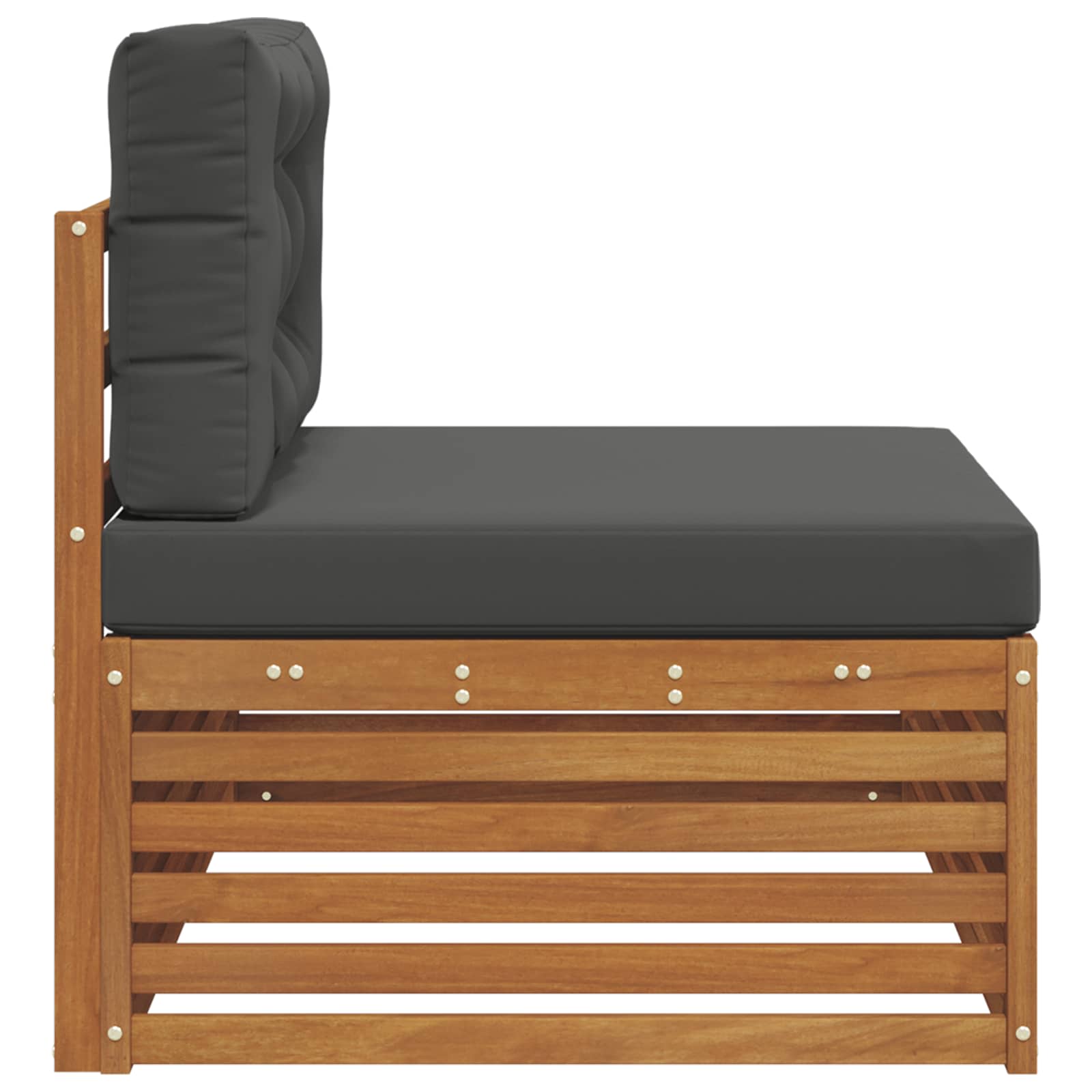 vidaXL Sofa końcowa na zewnątrz z poduszką Naturalny 115 x 83 x 73 cm