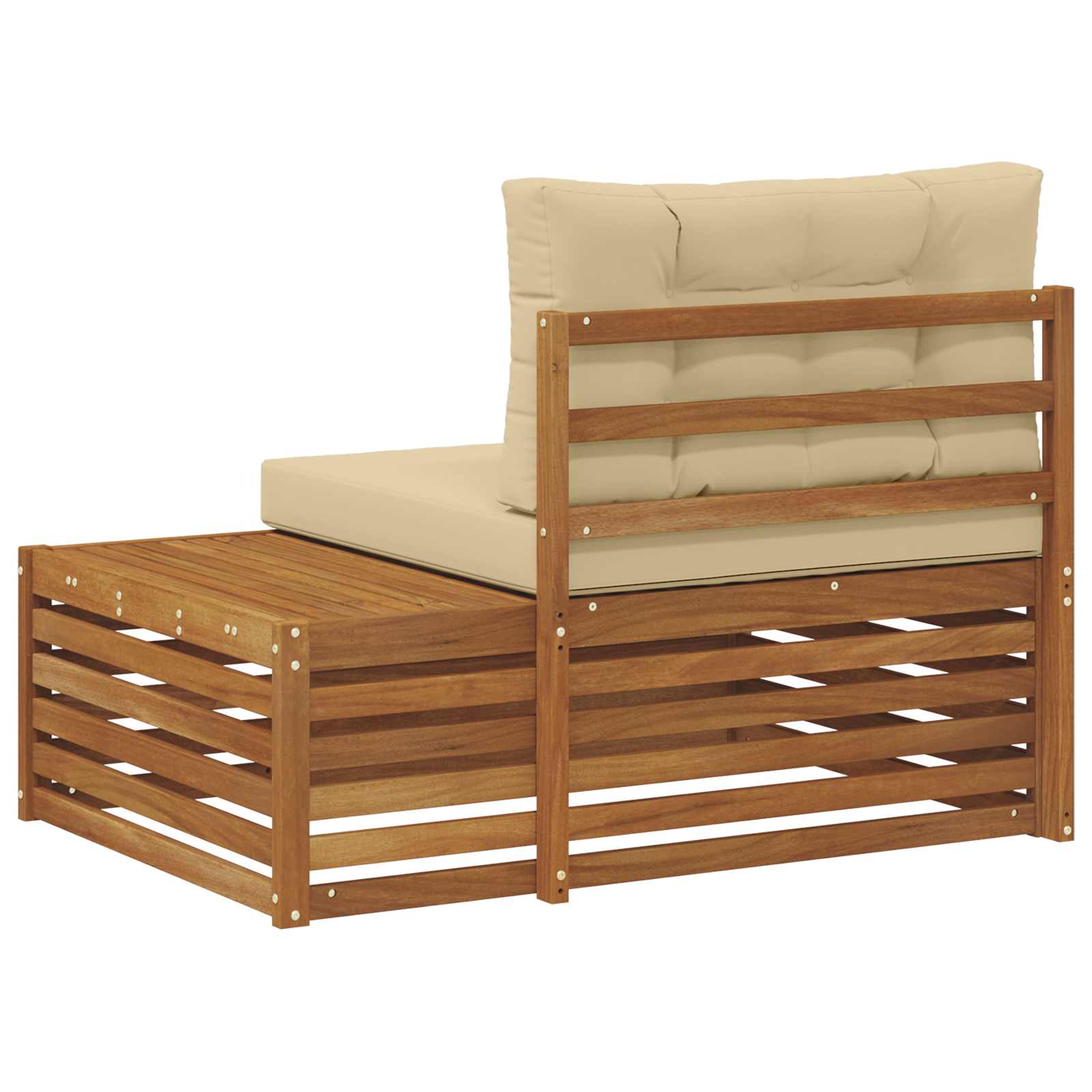 vidaXL Sofa końcowa na zewnątrz z poduszką 3 Sztuka Naturalny i Beżowy