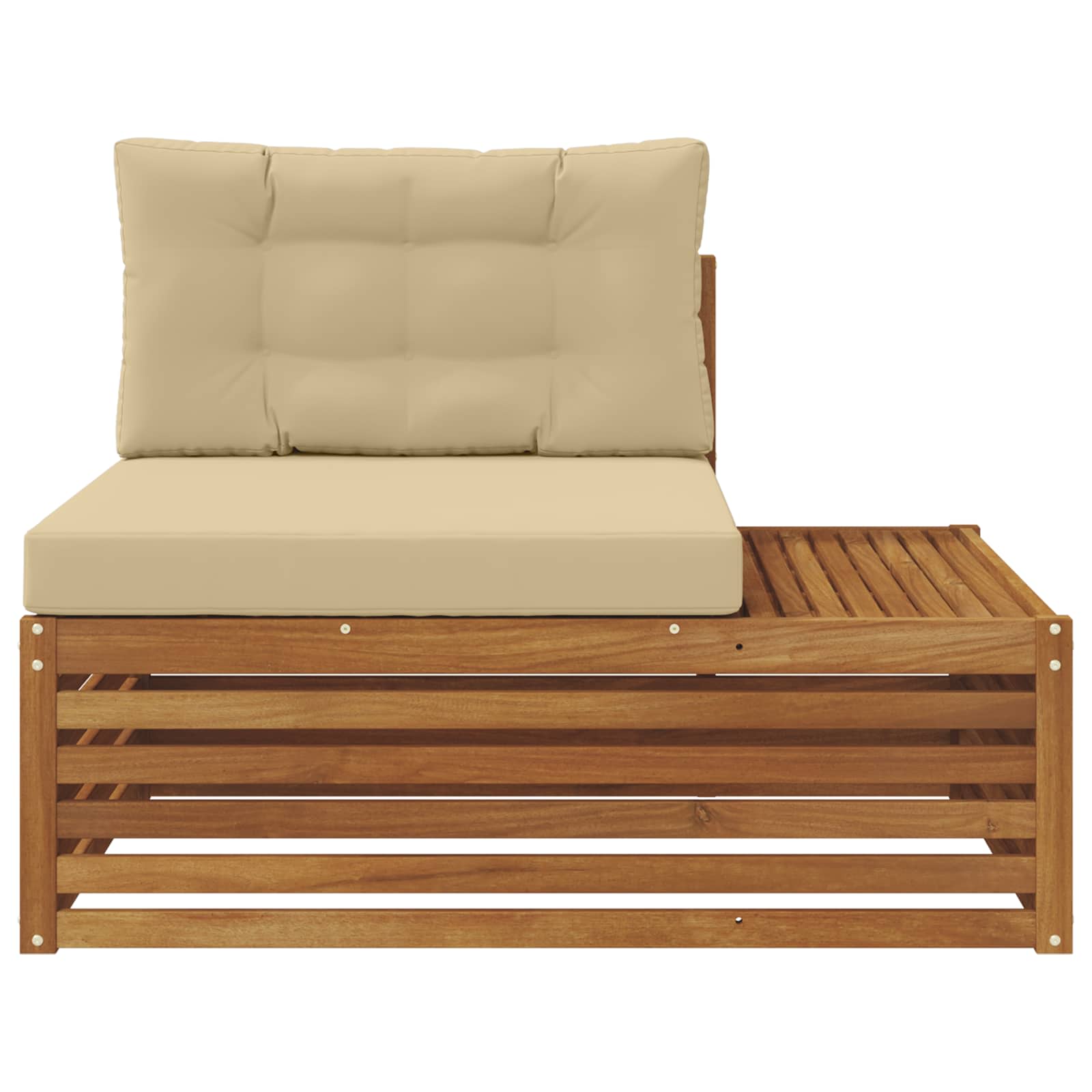 vidaXL Sofa końcowa na zewnątrz z poduszką 3 Sztuka Naturalny i Beżowy