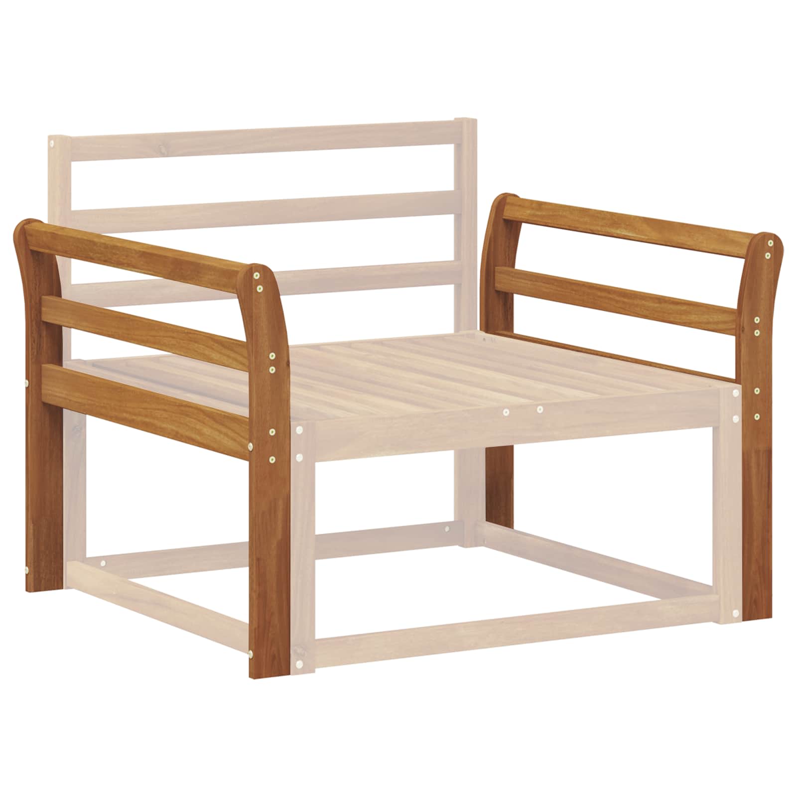 vidaXL Podłokietnik 2 szt. naturalny 79 x 8 x 60 cm Lite Drewno Akacji