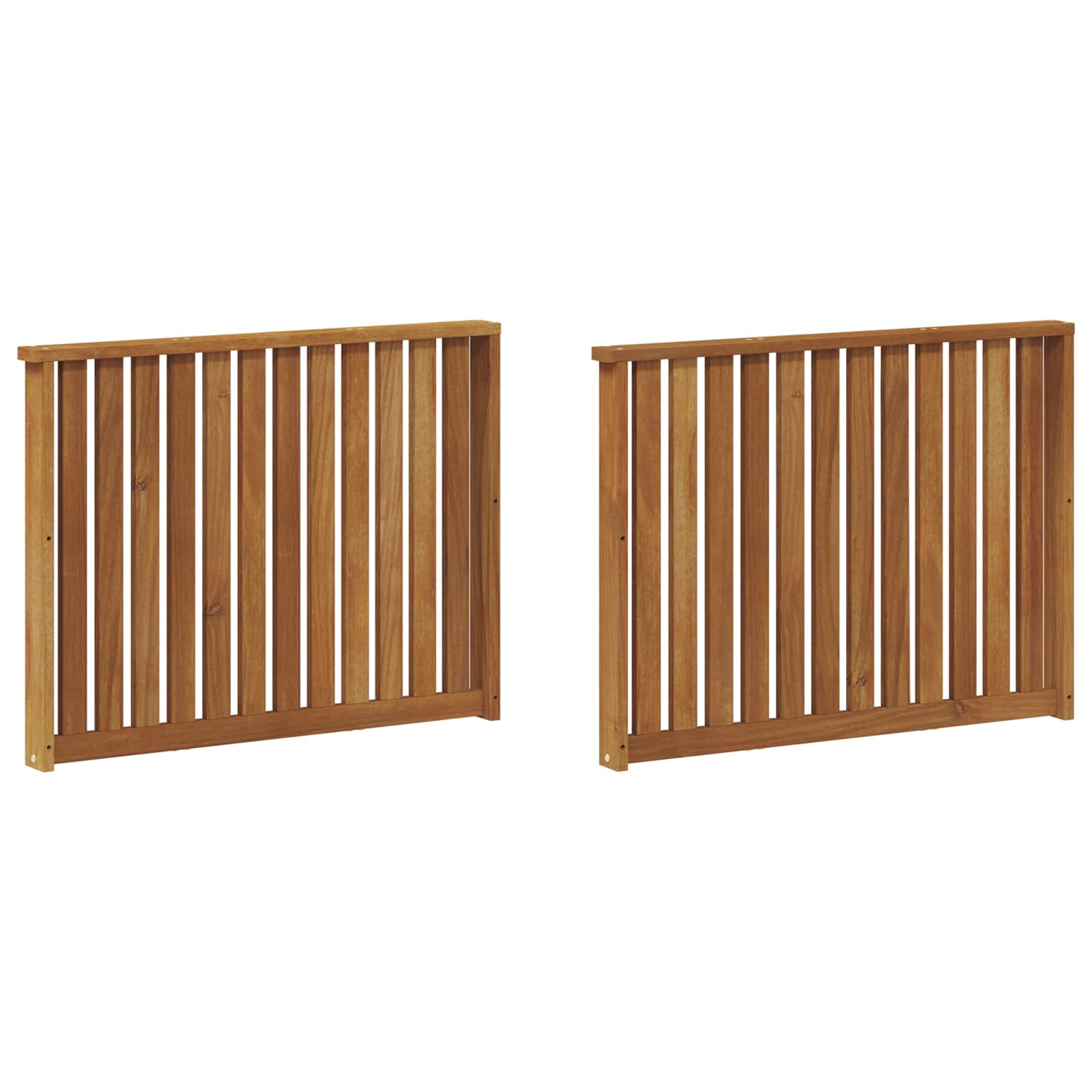vidaXL Podłokietnik 2 szt. naturalny 80 x 6 x 61 cm Lite Drewno Akacji