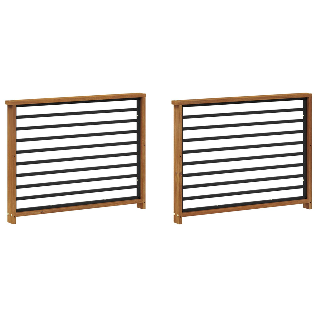 vidaXL Podłokietnik 2 szt. naturalny 80 x 6 x 61 cm Lite Drewno Akacji