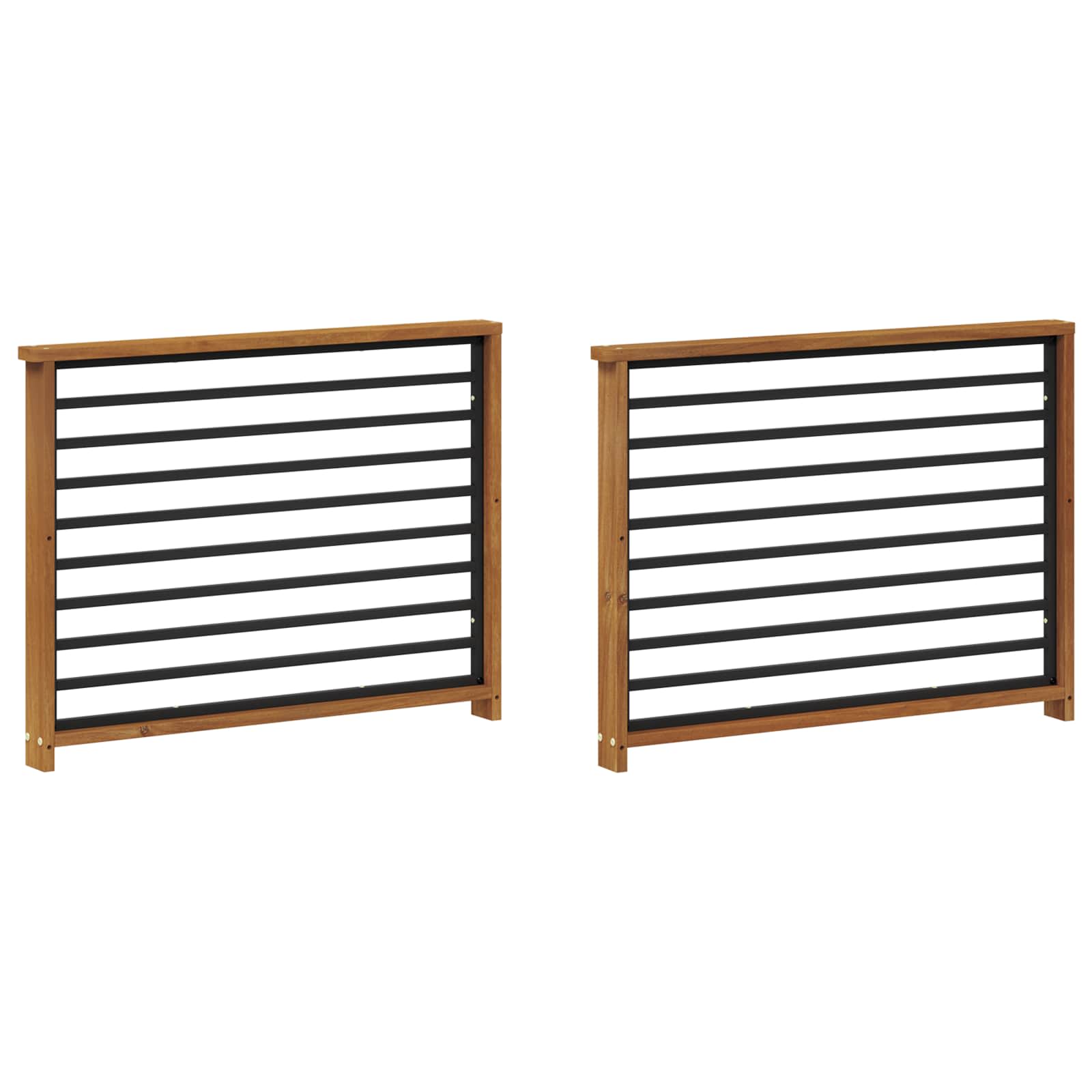 vidaXL Podłokietnik 2 szt. naturalny 80 x 6 x 61 cm Lite Drewno Akacji