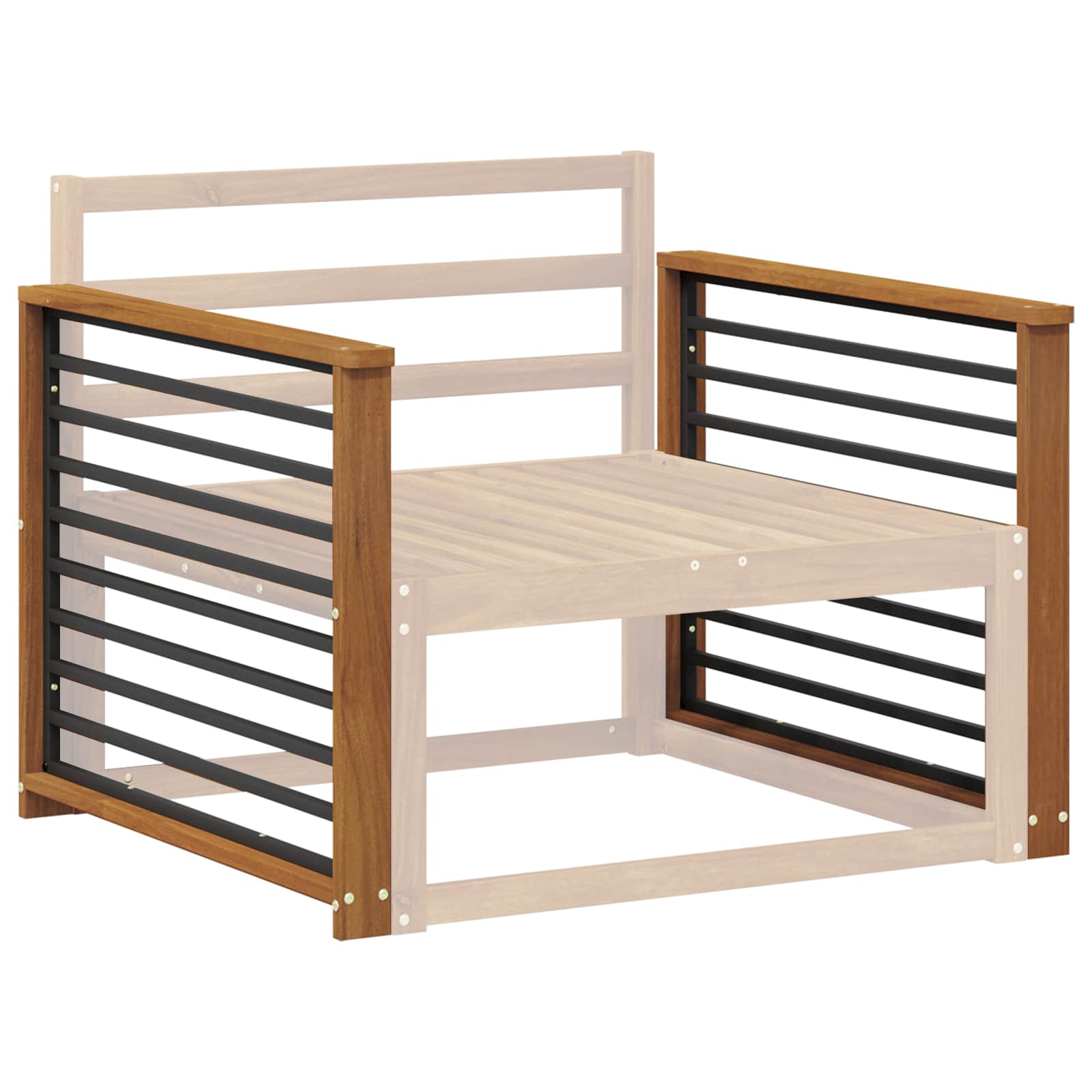 vidaXL Podłokietnik 2 szt. naturalny 80 x 6 x 61 cm Lite Drewno Akacji