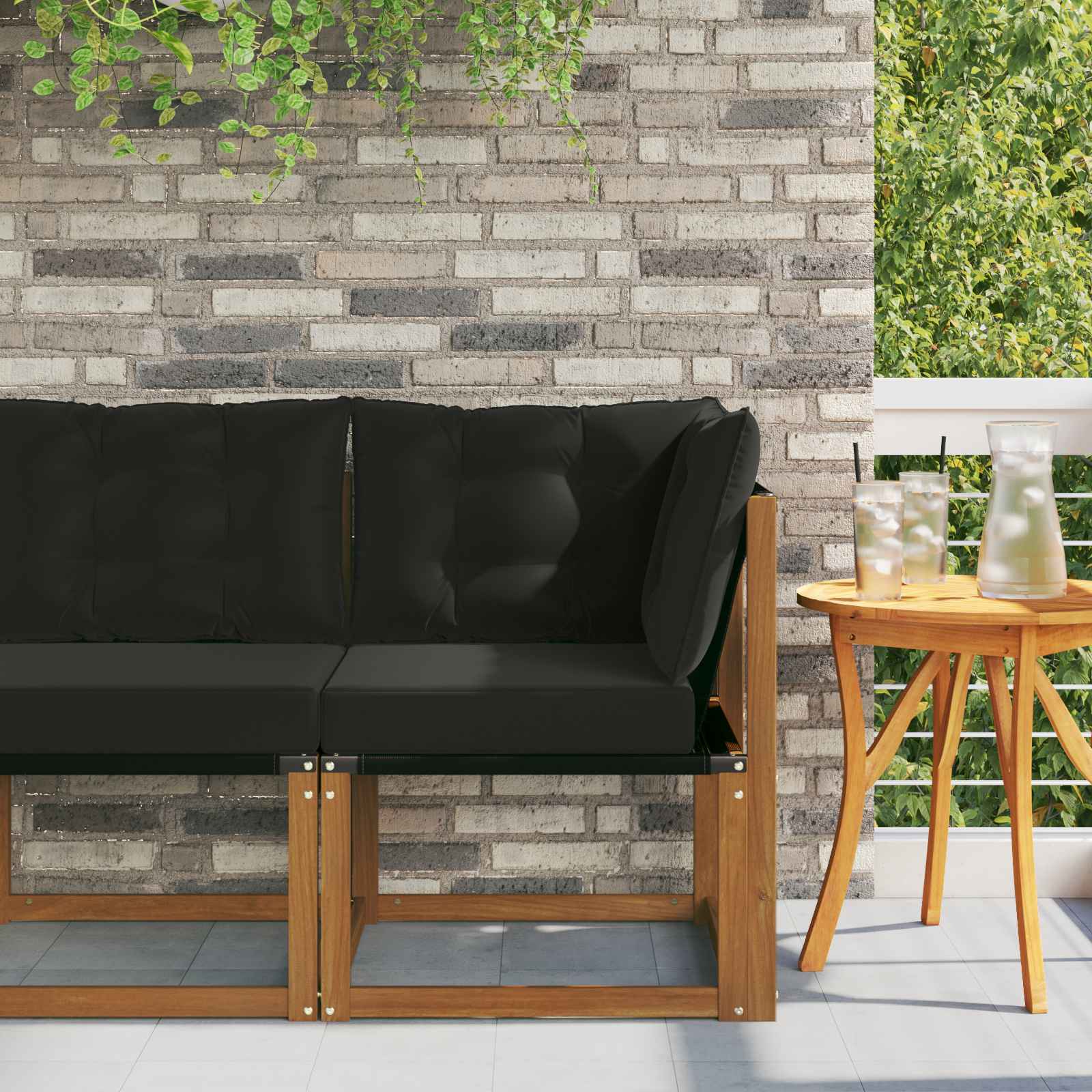 vidaXL Sofa narożna na zewnątrz