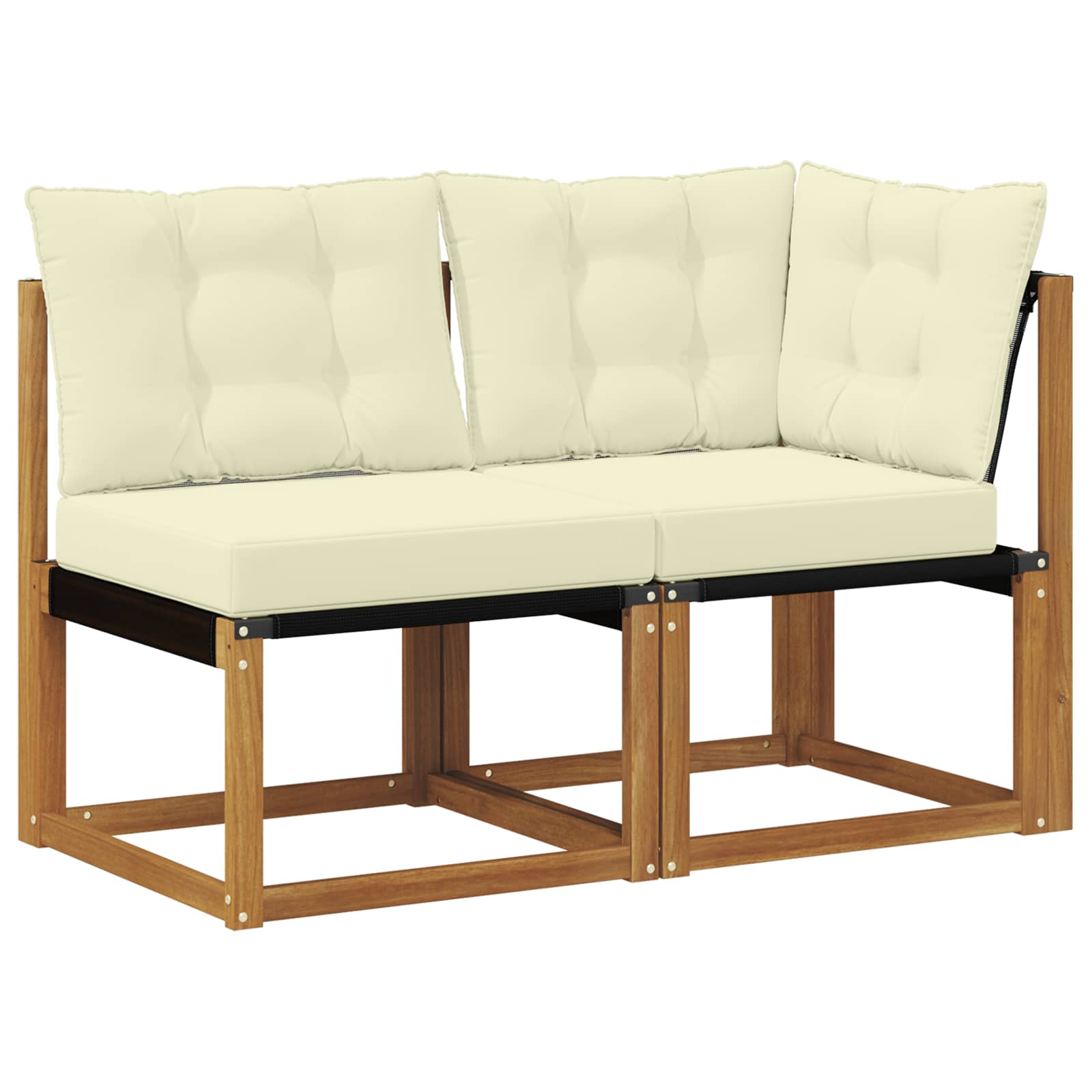 vidaXL Modułowa sofa na zewnątrz z poduszką 2 Sztuka Naturalny