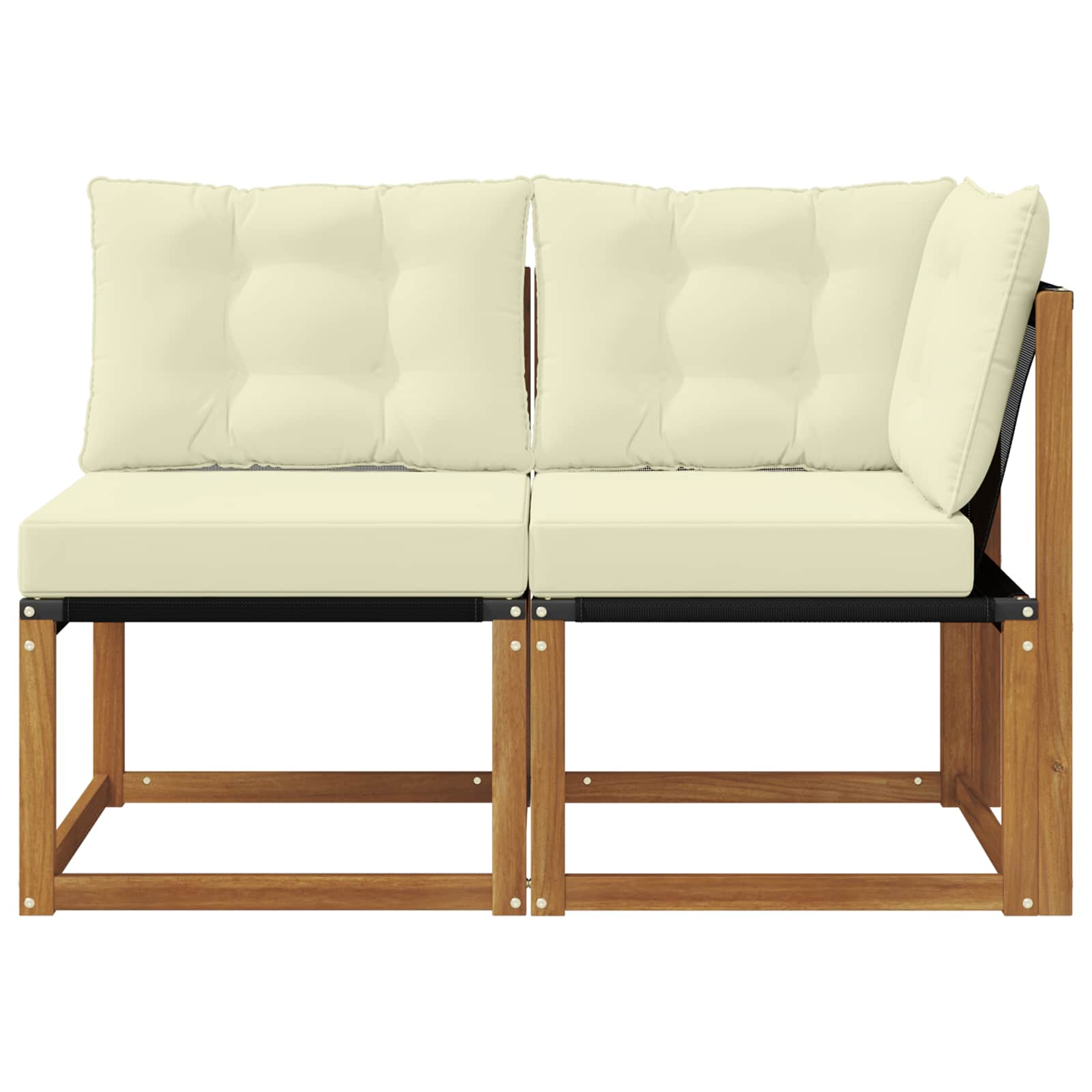 vidaXL Modułowa sofa na zewnątrz z poduszką 2 Sztuka Naturalny