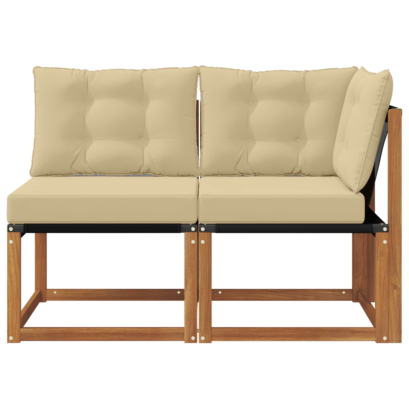 vidaXL Modułowa sofa na zewnątrz z poduszką 2 Sztuka Naturalny
