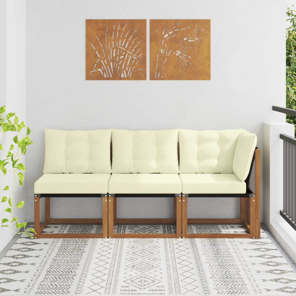 vidaXL Modułowa sofa na zewnątrz z poduszką 3 Sztuka Naturalny