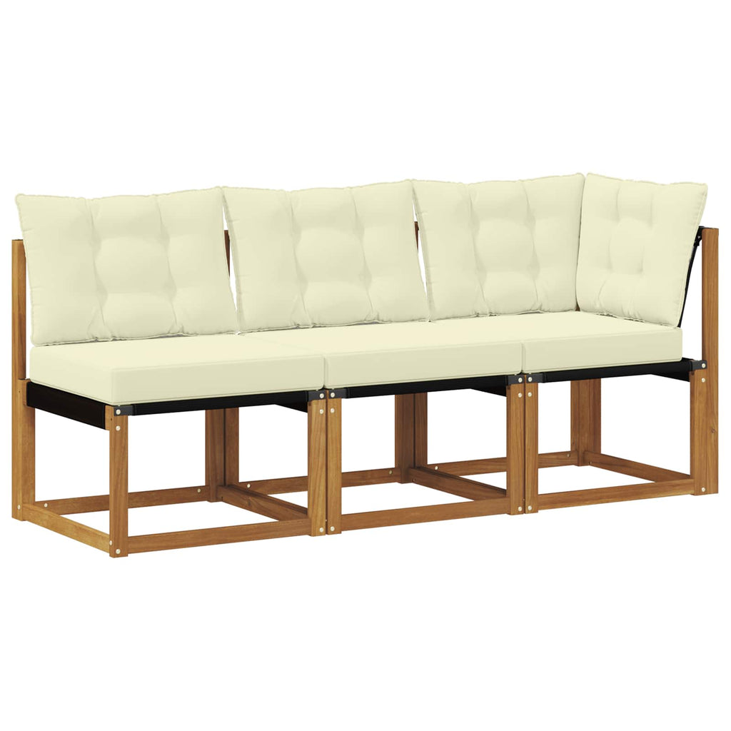 vidaXL Modułowa sofa na zewnątrz z poduszką 3 Sztuka Naturalny