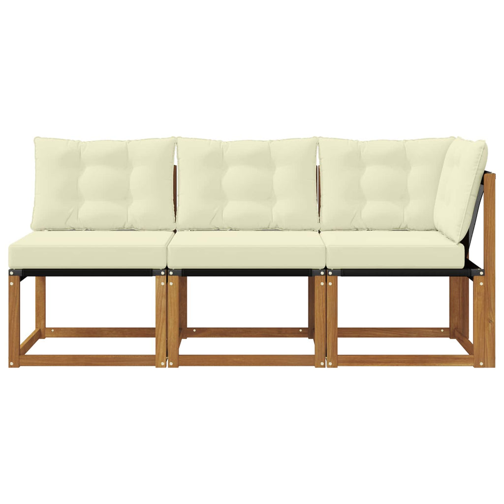 vidaXL Modułowa sofa na zewnątrz z poduszką 3 Sztuka Naturalny