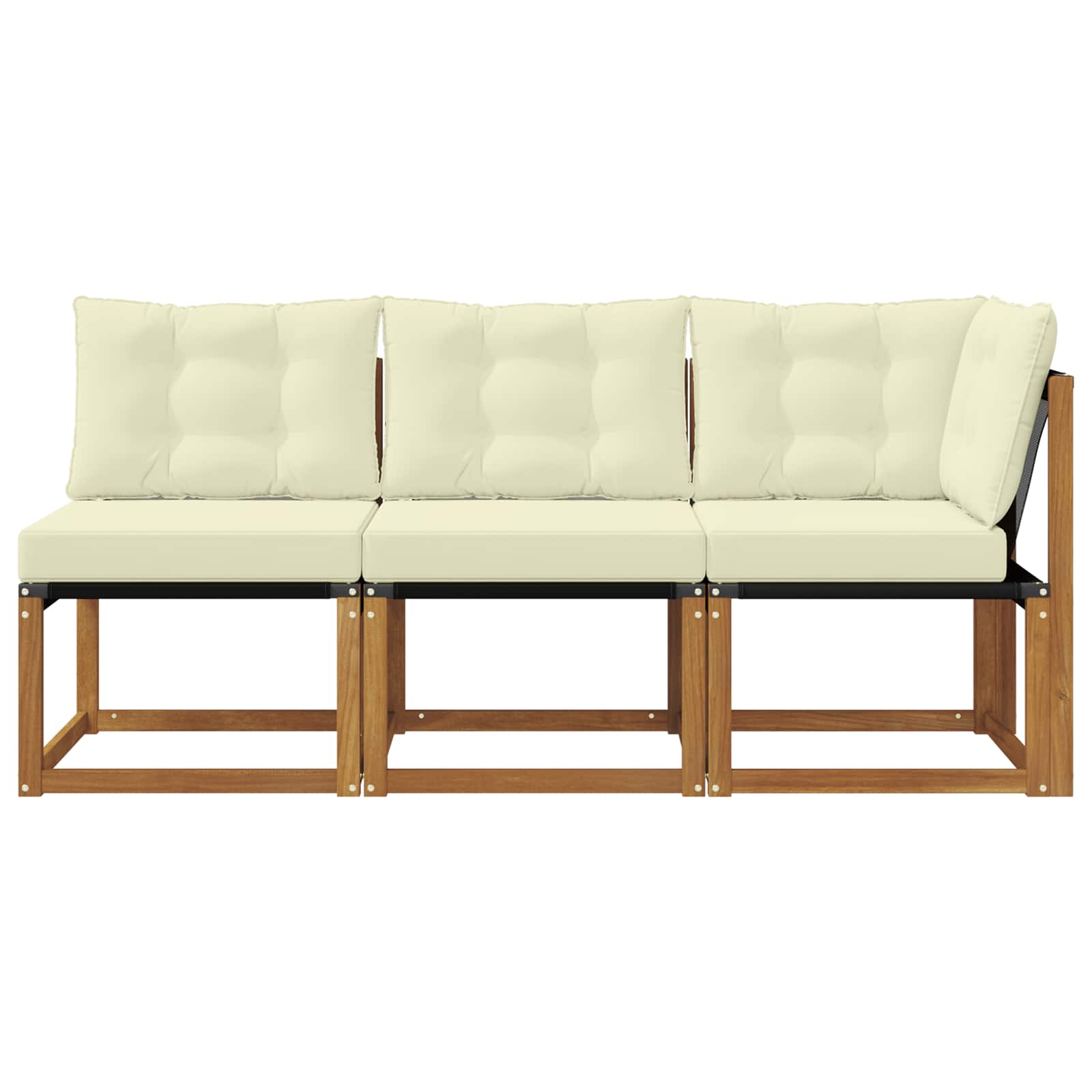 vidaXL Modułowa sofa na zewnątrz z poduszką 3 Sztuka Naturalny