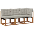 vidaXL Modułowa sofa na zewnątrz z poduszką 3 Sztuka Naturalny