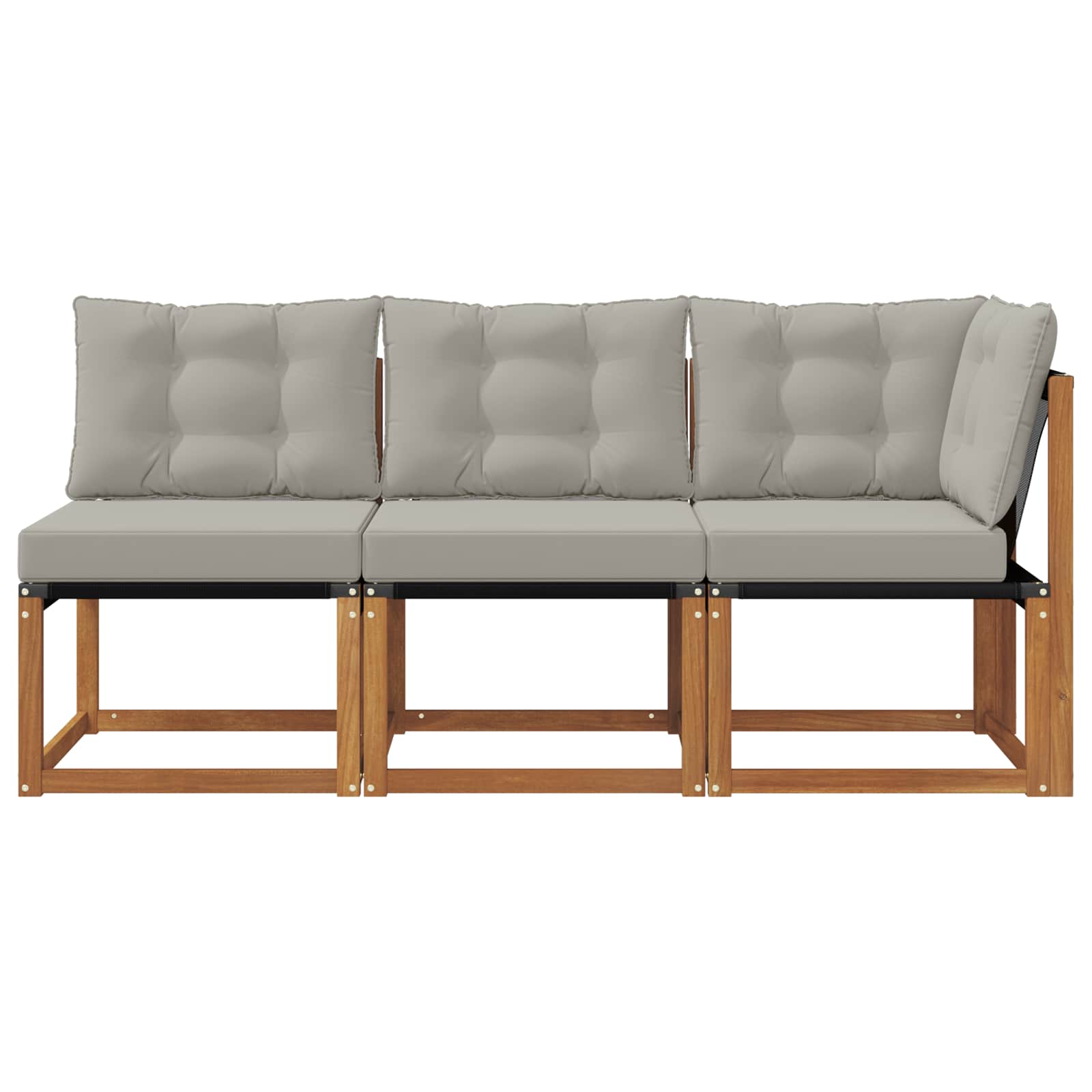 vidaXL Modułowa sofa na zewnątrz z poduszką 3 Sztuka Naturalny