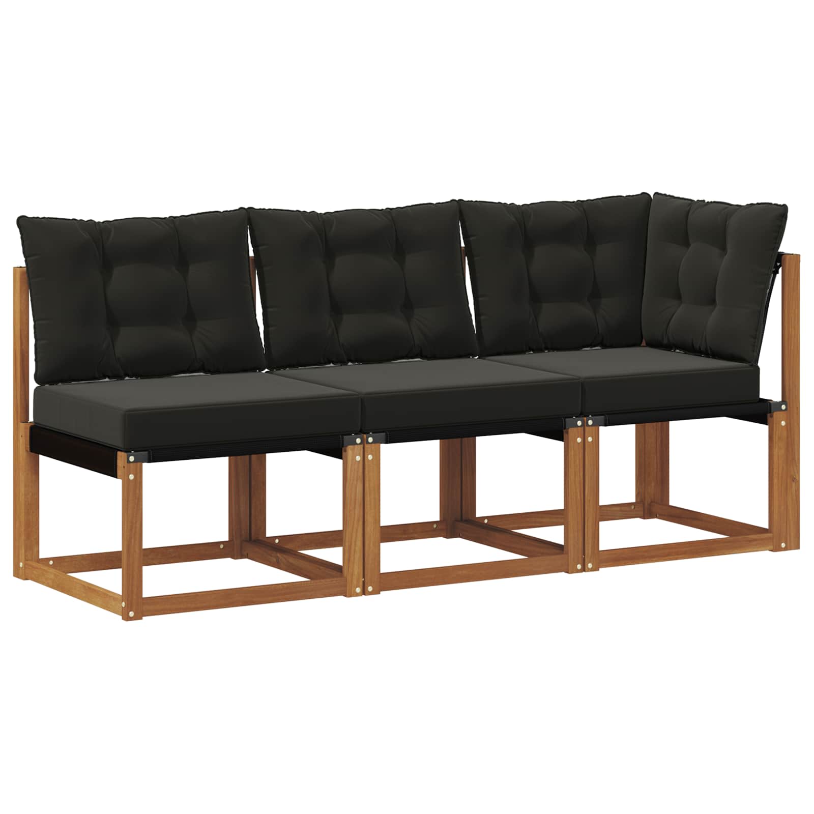 vidaXL Modułowa sofa na zewnątrz z poduszką 3 Sztuka Naturalny